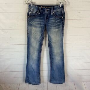 Rock Revival Womens Adele Boot Jeans Size 26 Blue Stretch Pocket Details *flaw*